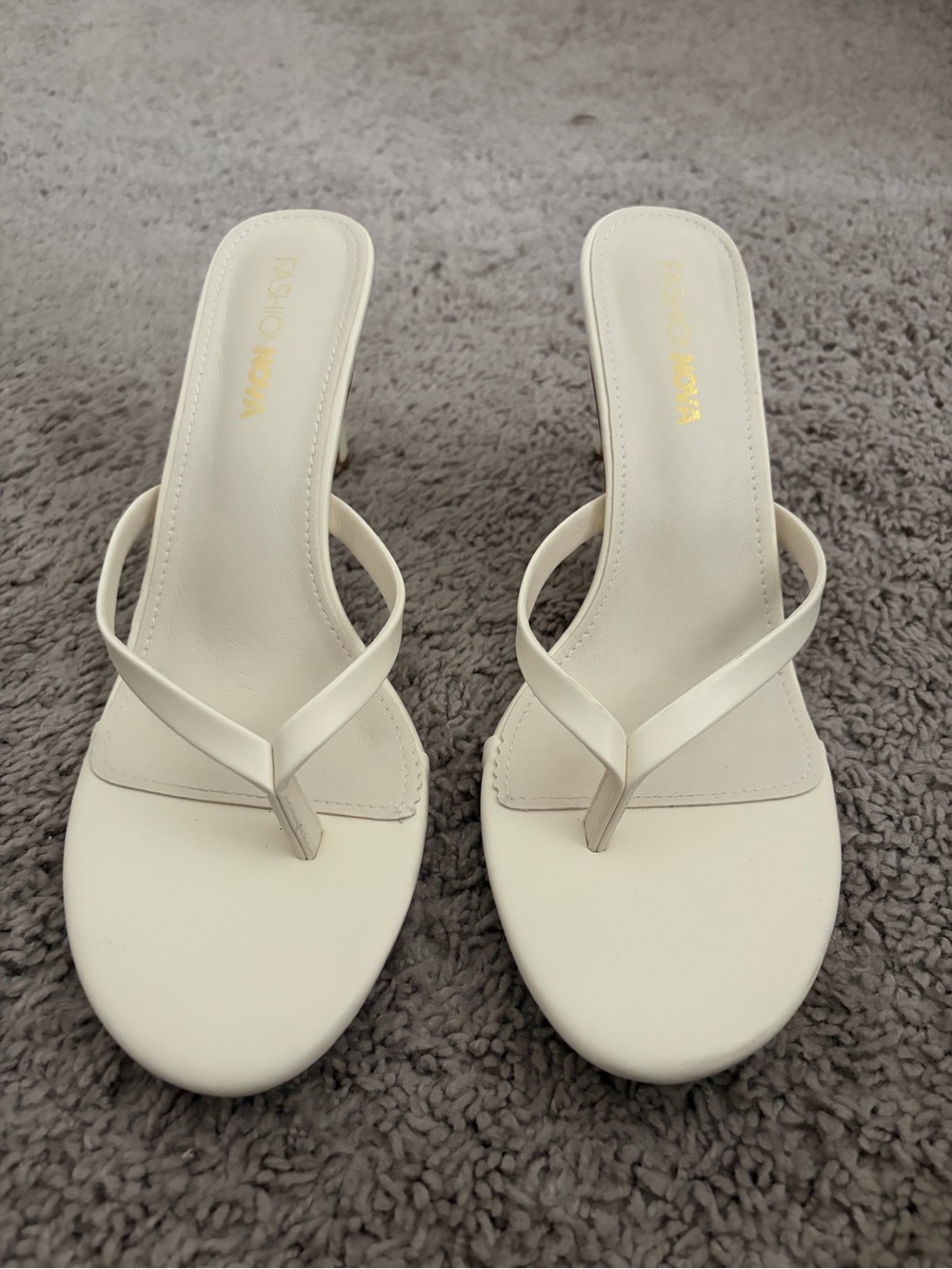 Fashion Nova White Thong Heels